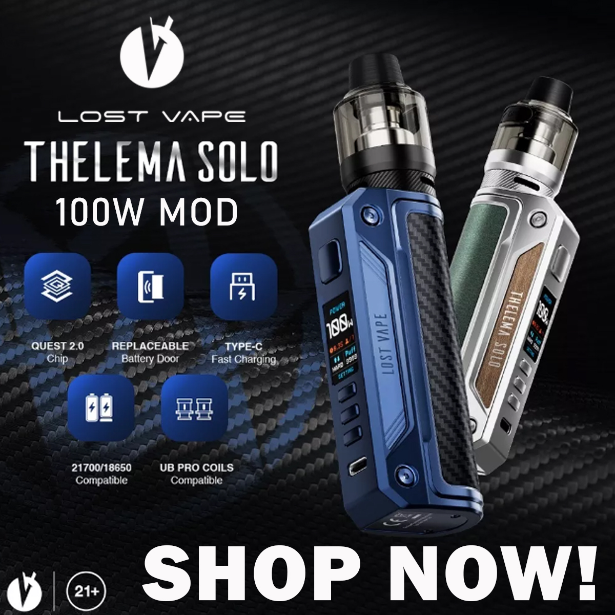 Lost Vape Thelema Solo 100W Mod