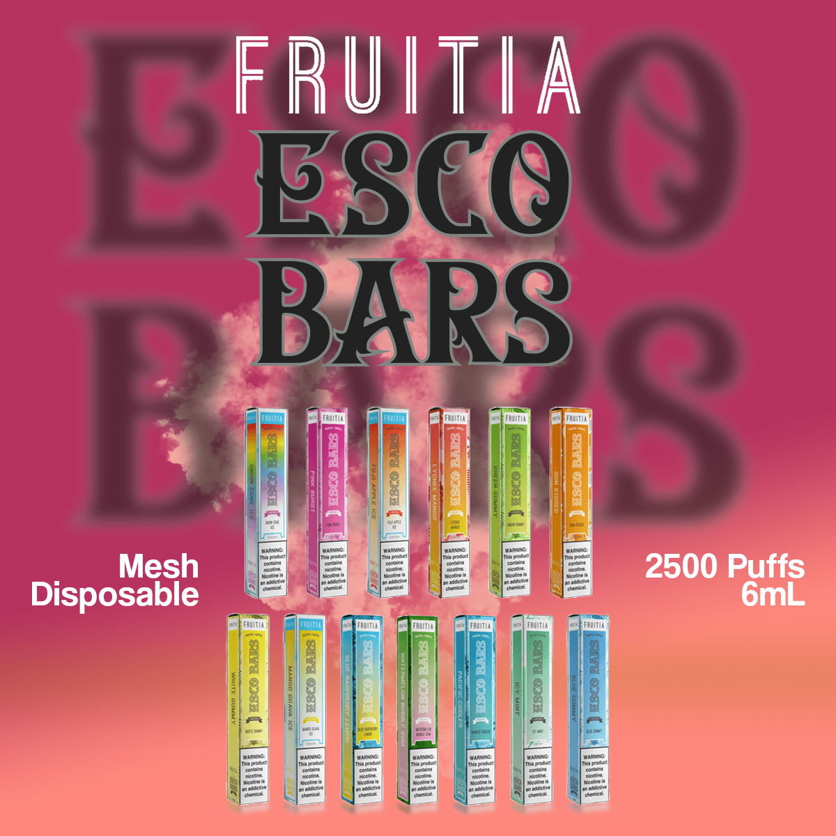 Fruitia Esco Bars Mesh Disposable | 2500 Puffs | 6mL