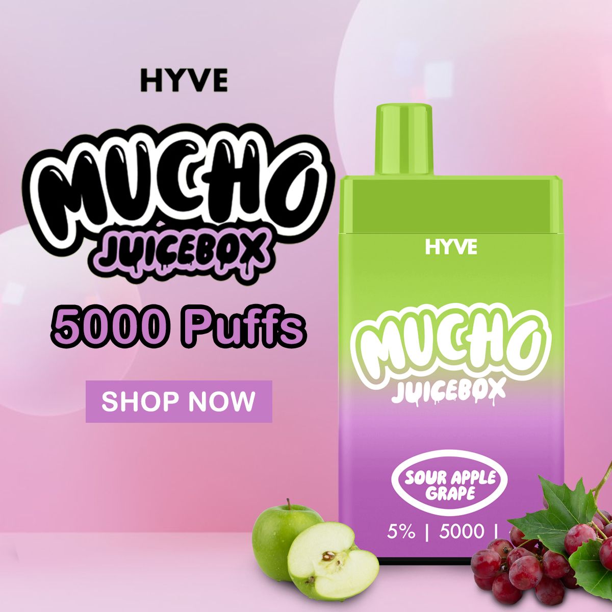 Mucho X Hyve Disposable | 5000 Puffs | 12mL | 50mg