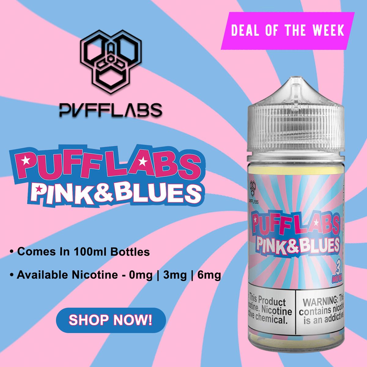 Pink and Blues (Circus Cotton Candy) by Puff Labs Series 100mL