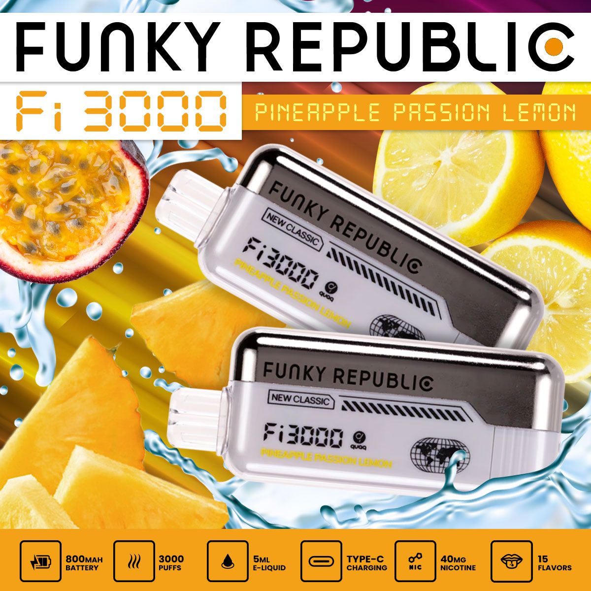 Funky Republic Fi3000 Disposable | 3000 Puff | 5mL | 4%
