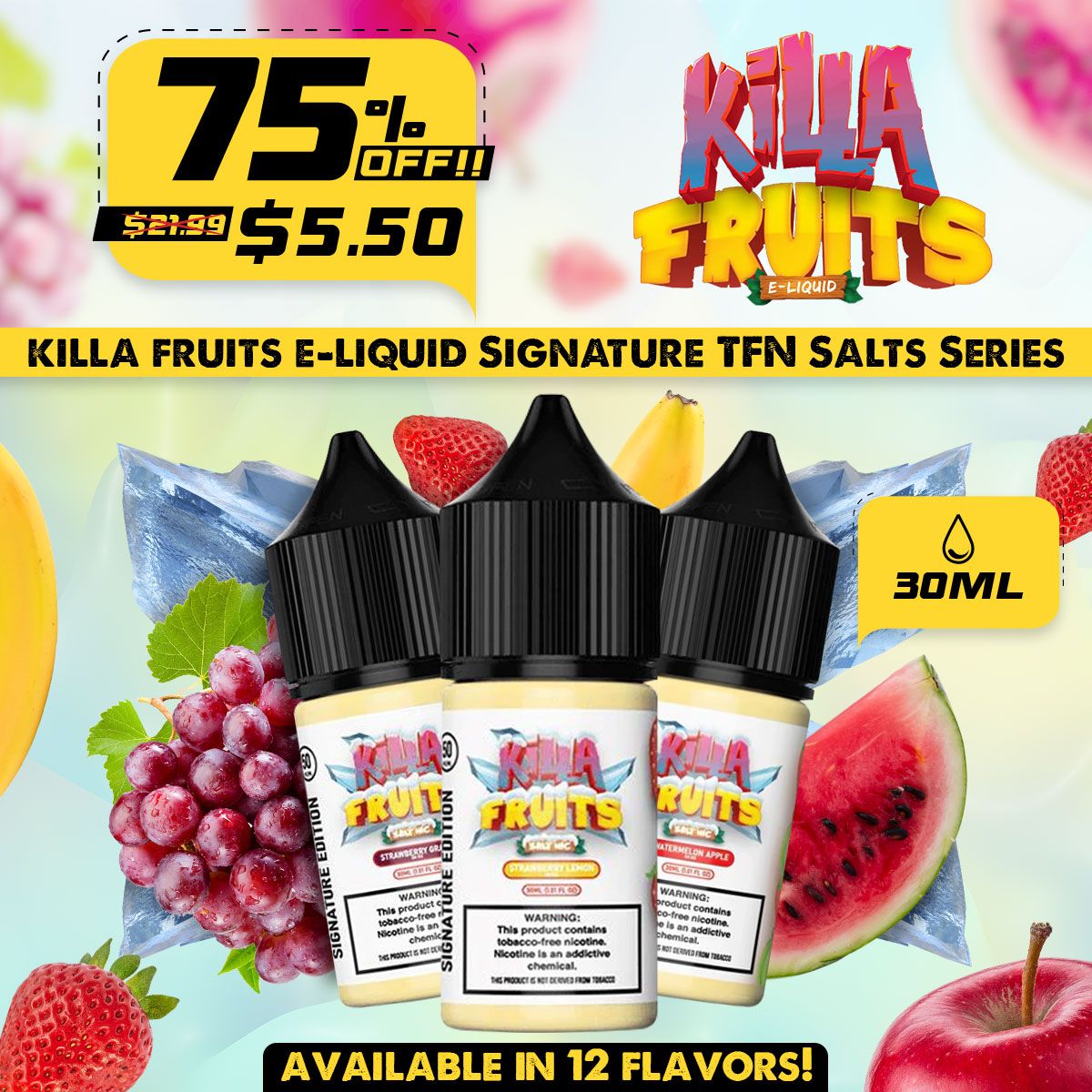 Killa Fruits Max TFN Salt Series E-Liquid 30mL (Salt Nic)