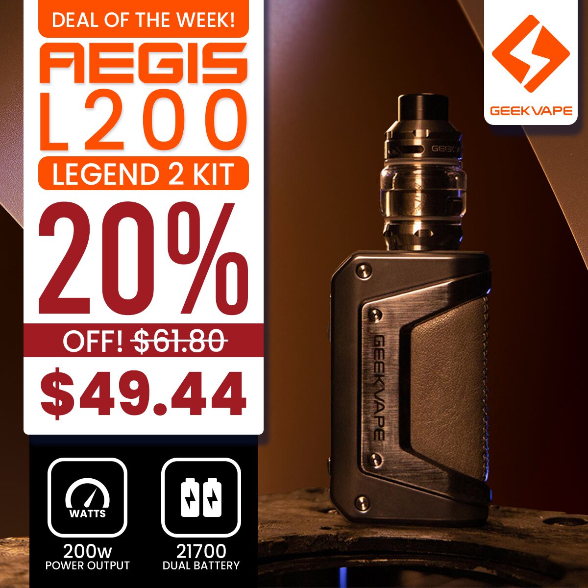 Geekvape L200 Aegis Legend 2 Kit 200w