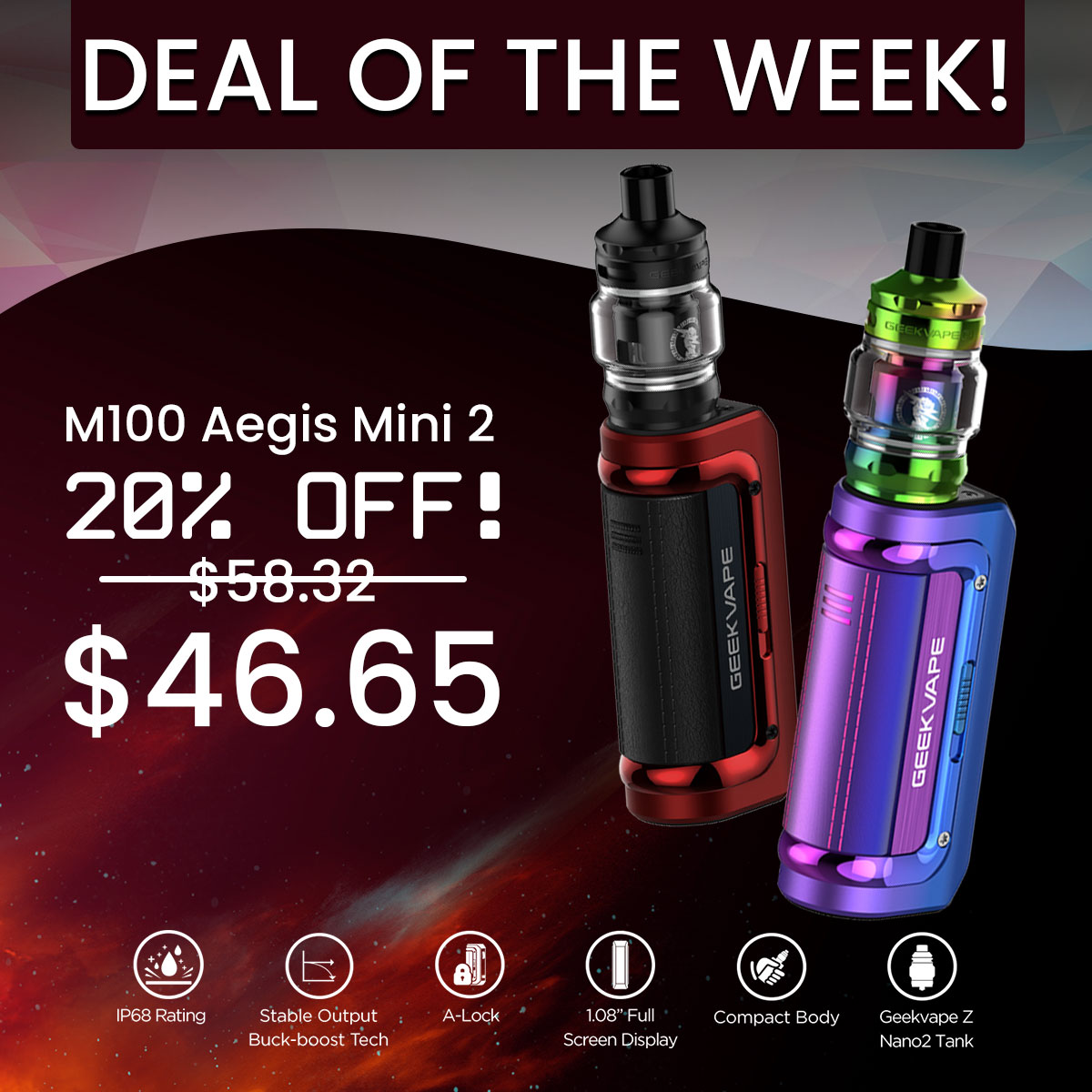 Geekvape M100 Aegis Mini 2 Kit | 100w