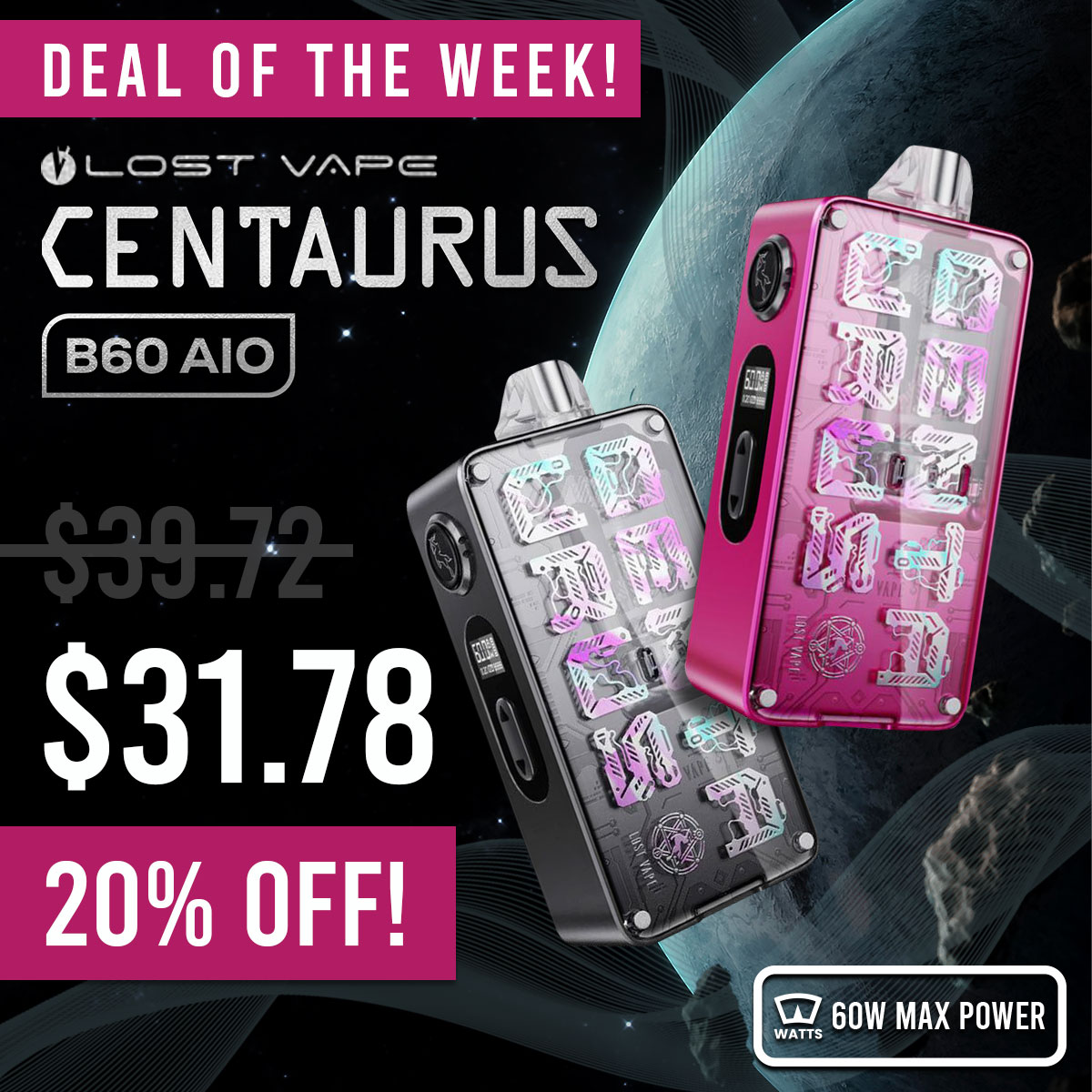 Lost Vape Centaurus B80 AIO Kit (Pod System)(Battery Not Included)